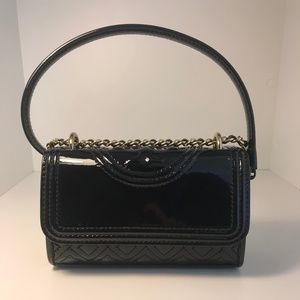 Tory Burch Fleming Micro Patent Leather Crossbody